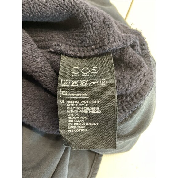 COS Relaxed Crew Neck Black Sweatshirt‎ Tunic Size M Layered look silk trim - Picture 6 of 8